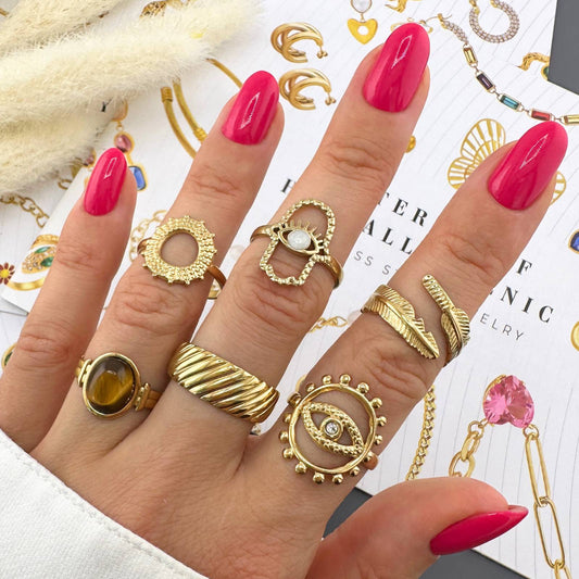 Ring, 18K Gold Plated Steel