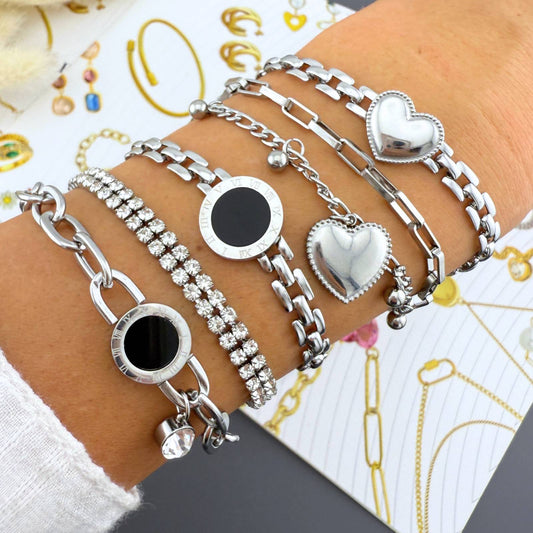 Hearts Bracelet, Stainless Steel