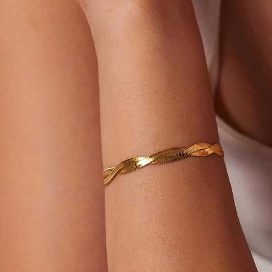 Bracelet, 18K Gold Plated Steel