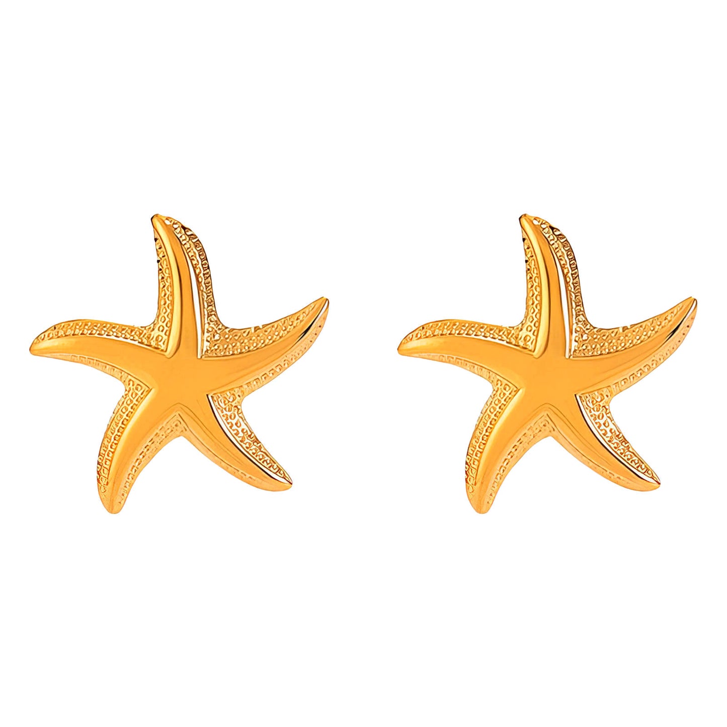 Starfishes Earrings, 18K Gold Plated Steel
