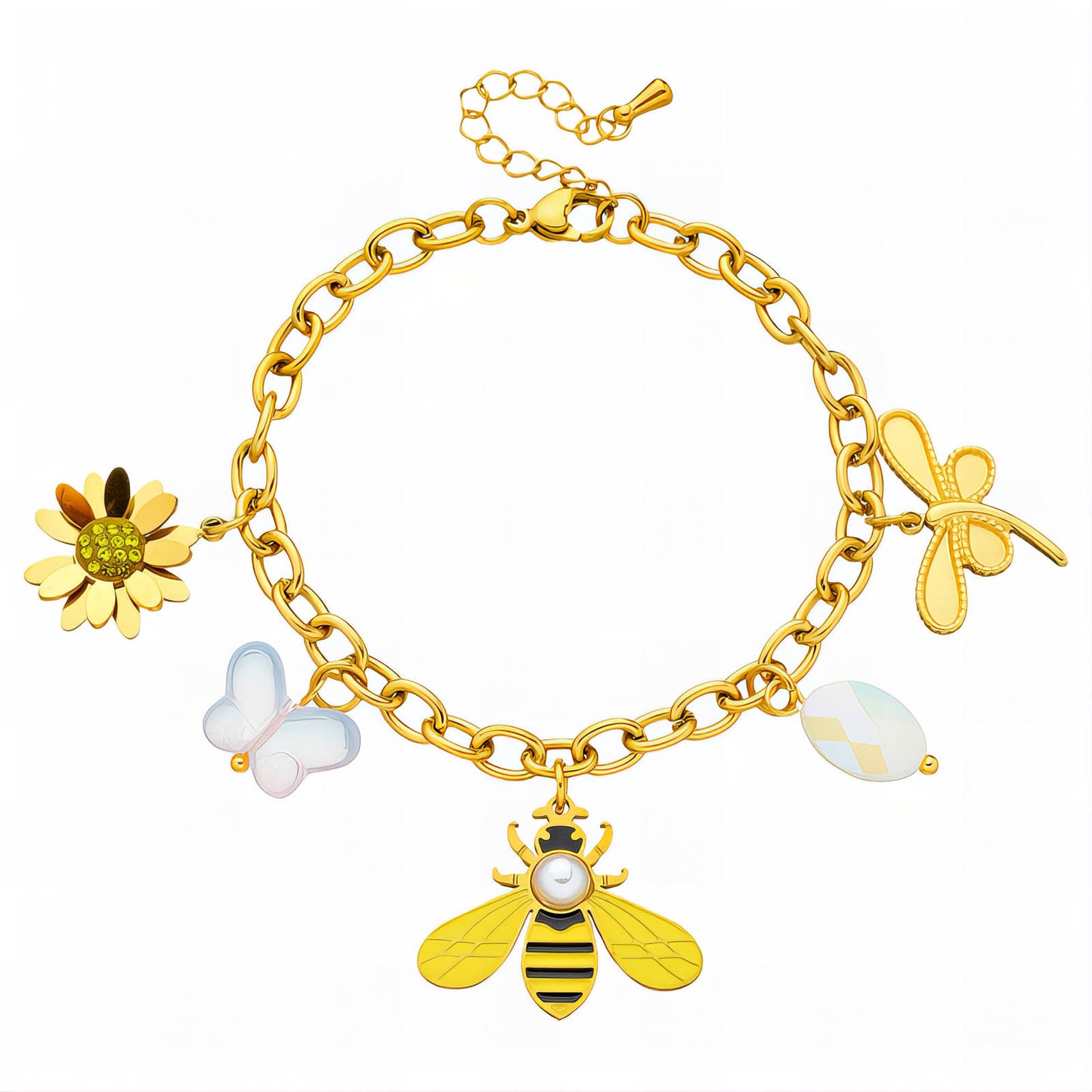 Bee Bracelet, 18K Gold Plated Steel