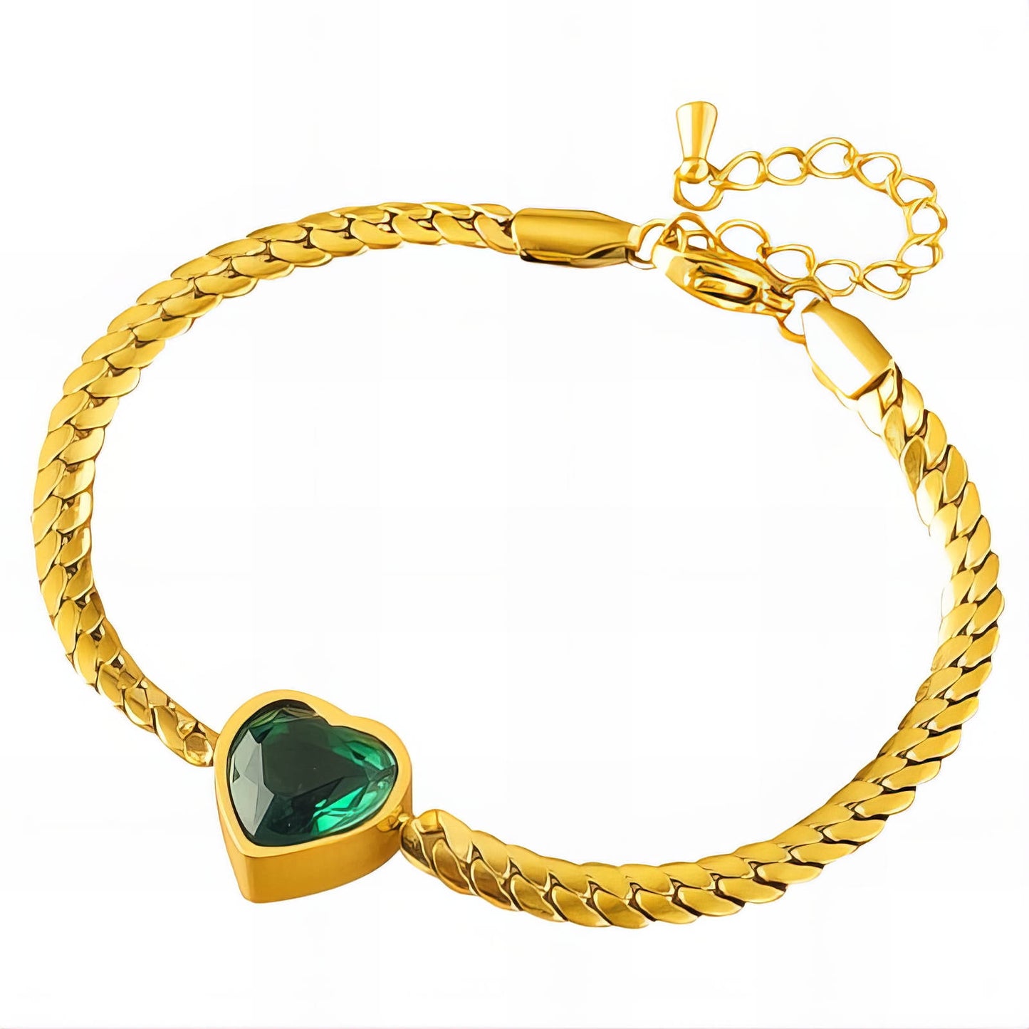 Heart Bracelet, 18K Gold Plated Steel