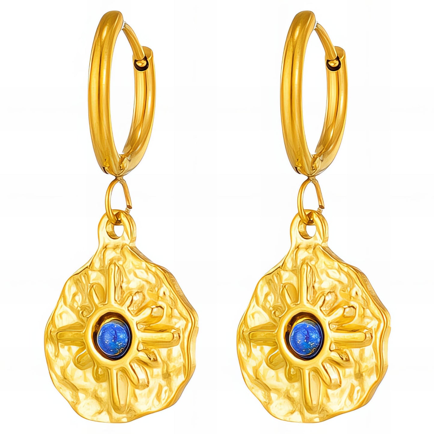 Earrings, 18K Gold Plated Steel