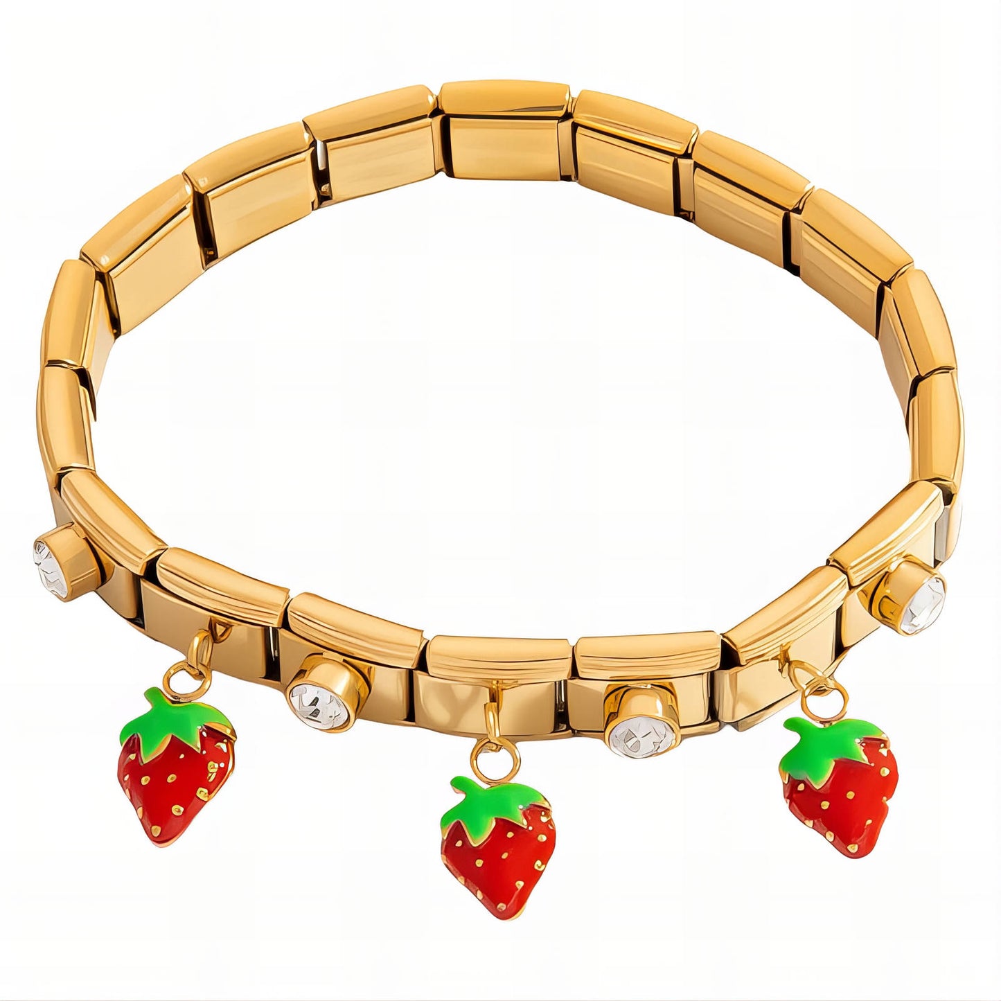 Strawberry Bracelet, 18K Gold Plated Steel