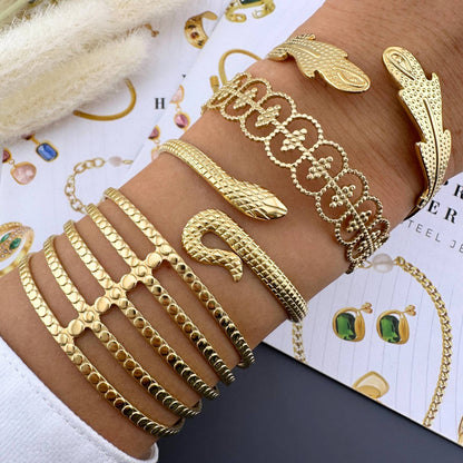 Bracelet, 18K Gold Plated Steel