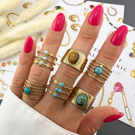 Ring, 18K Gold Plated Steel