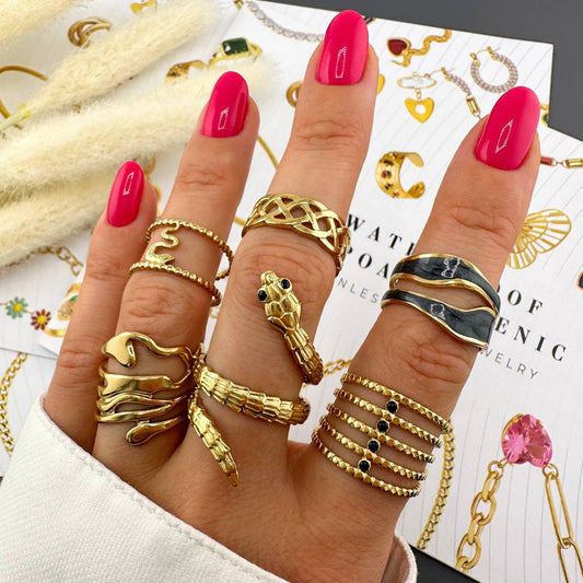 Ring, 18K Gold Plated Steel