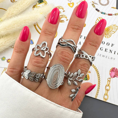 Leaves Ring, Stainless Steel