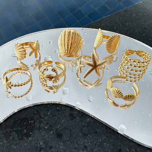 Ring, 18K Gold Plated Steel