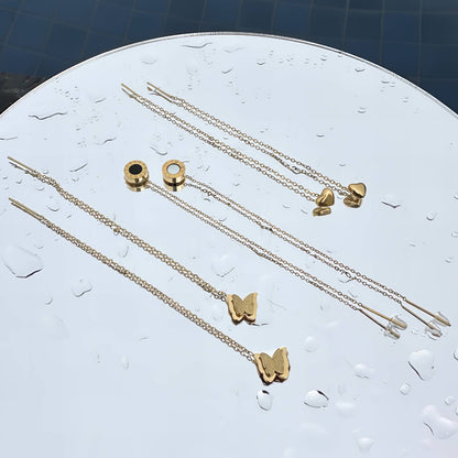 Earrings, 18K Gold Plated Steel