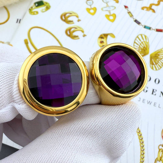 Ring, 18K Gold Plated Steel