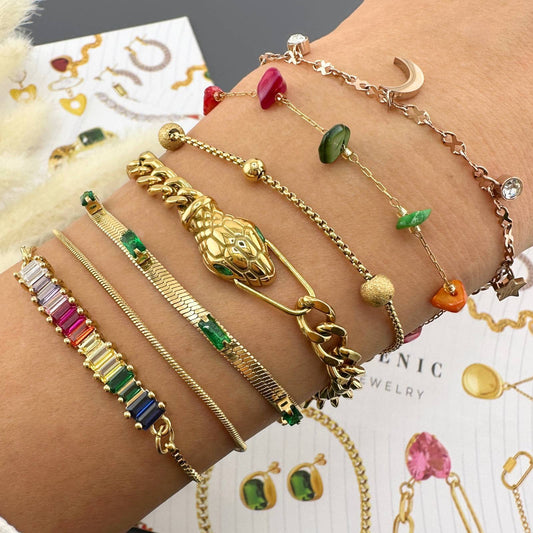 Bracelet, 18K Gold Plated Steel