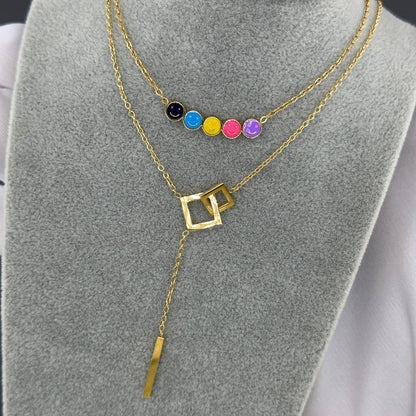 Necklace, 18K Gold Plated Steel