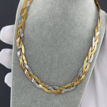 Necklace, 18K Gold Plated Steel