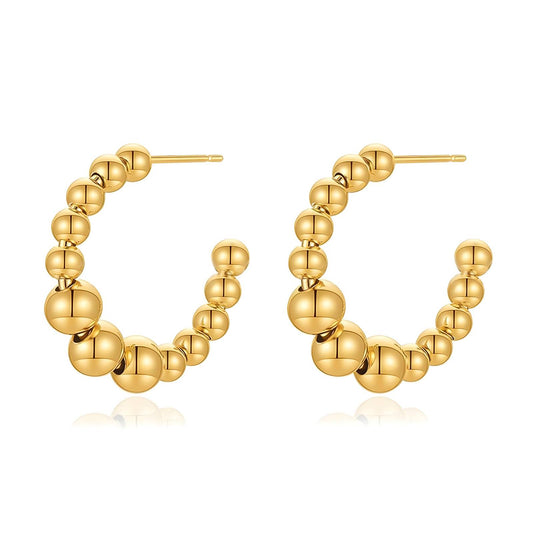 Earrings, 18K Gold Plated Steel