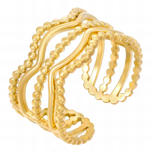 Ring, 18K Gold Plated Steel