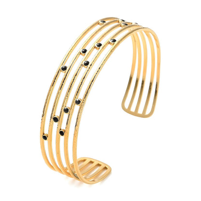 Bracelet, 18K Gold Plated Steel