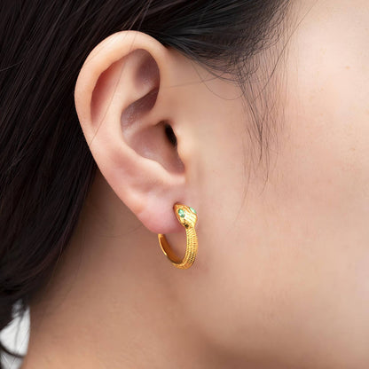 Snakes Earrings, 18K Gold Plated Steel