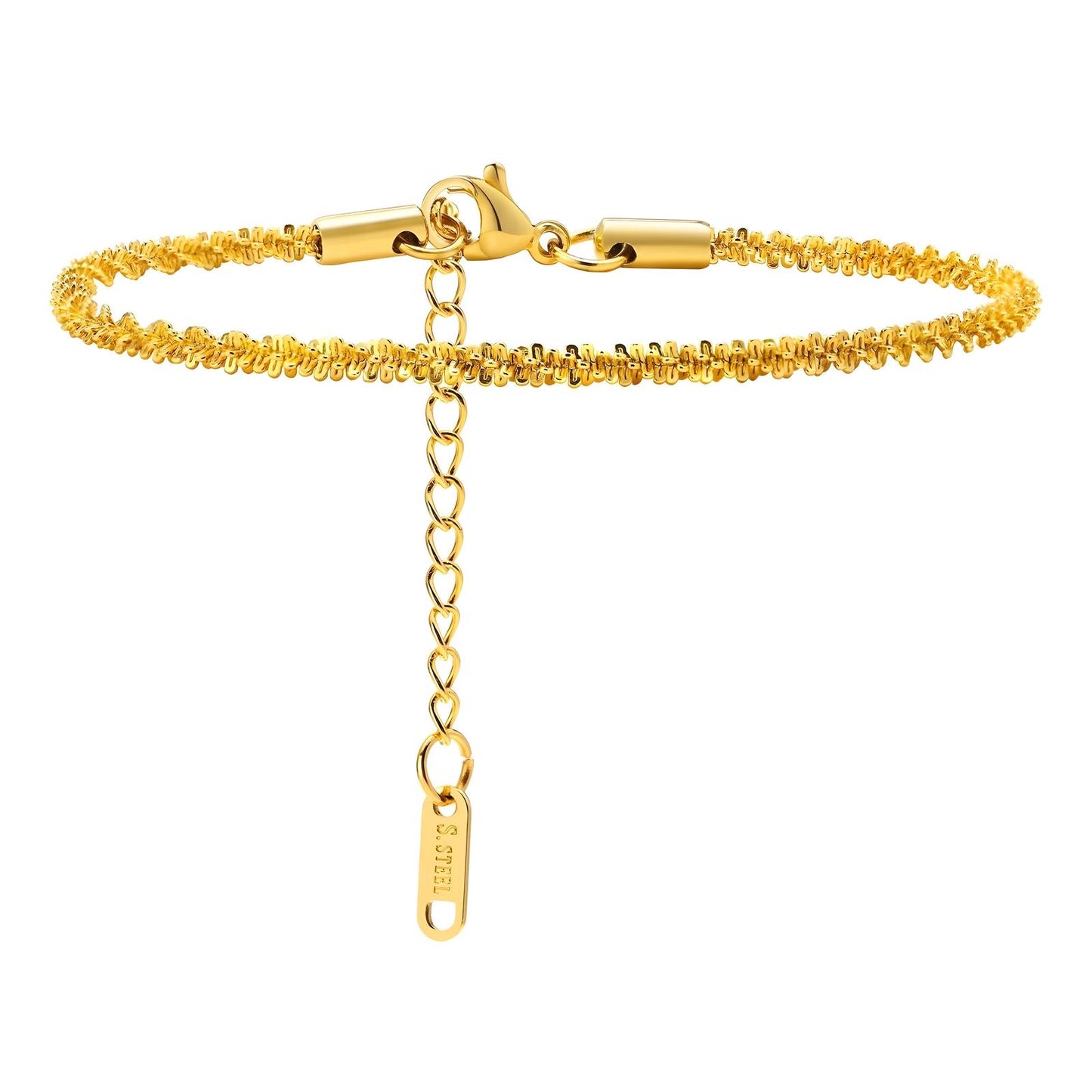 Bracelet, 18K Gold Plated Steel