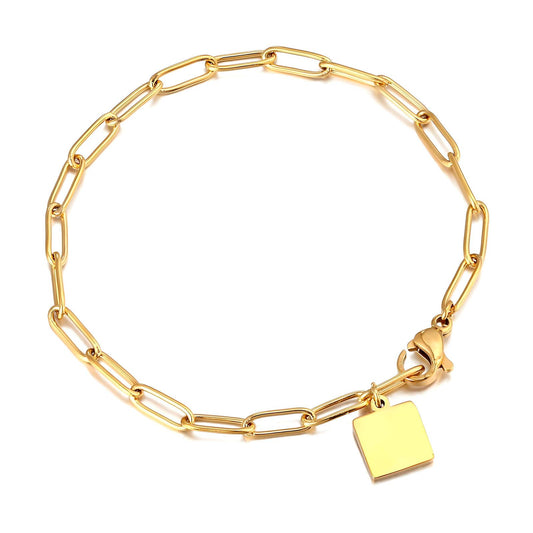 Bracelet, 18K Gold Plated Steel