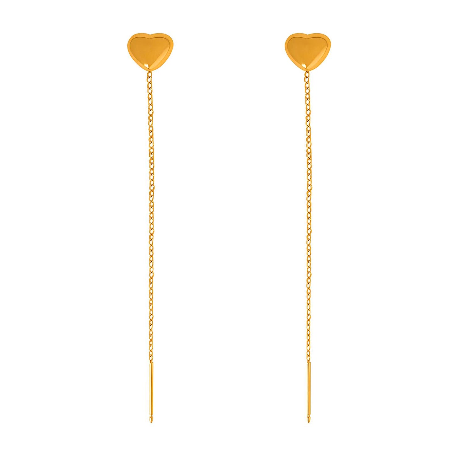 Hearts Earrings, 18K Gold Plated Steel