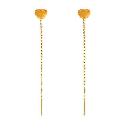 Hearts Earrings, 18K Gold Plated Steel