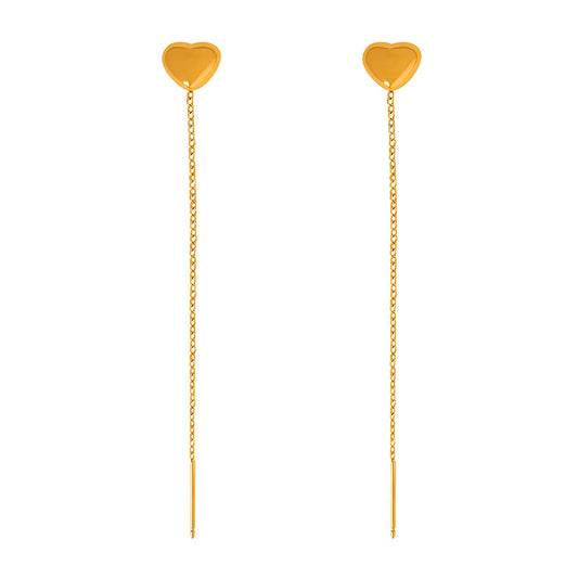 Hearts Earrings, 18K Gold Plated Steel