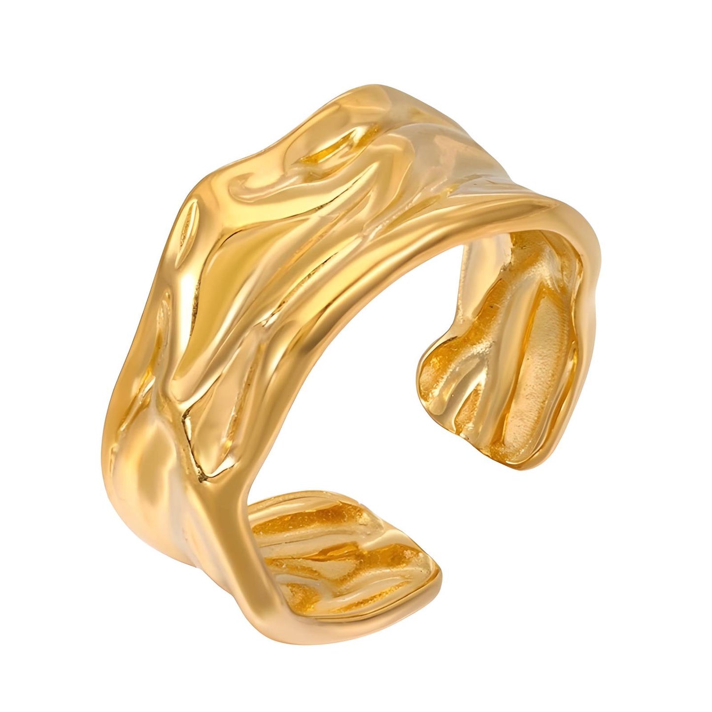 Ring, 18K Gold Plated Steel