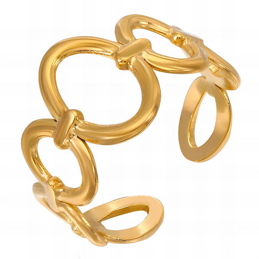 Ring, 18K Gold Plated Steel