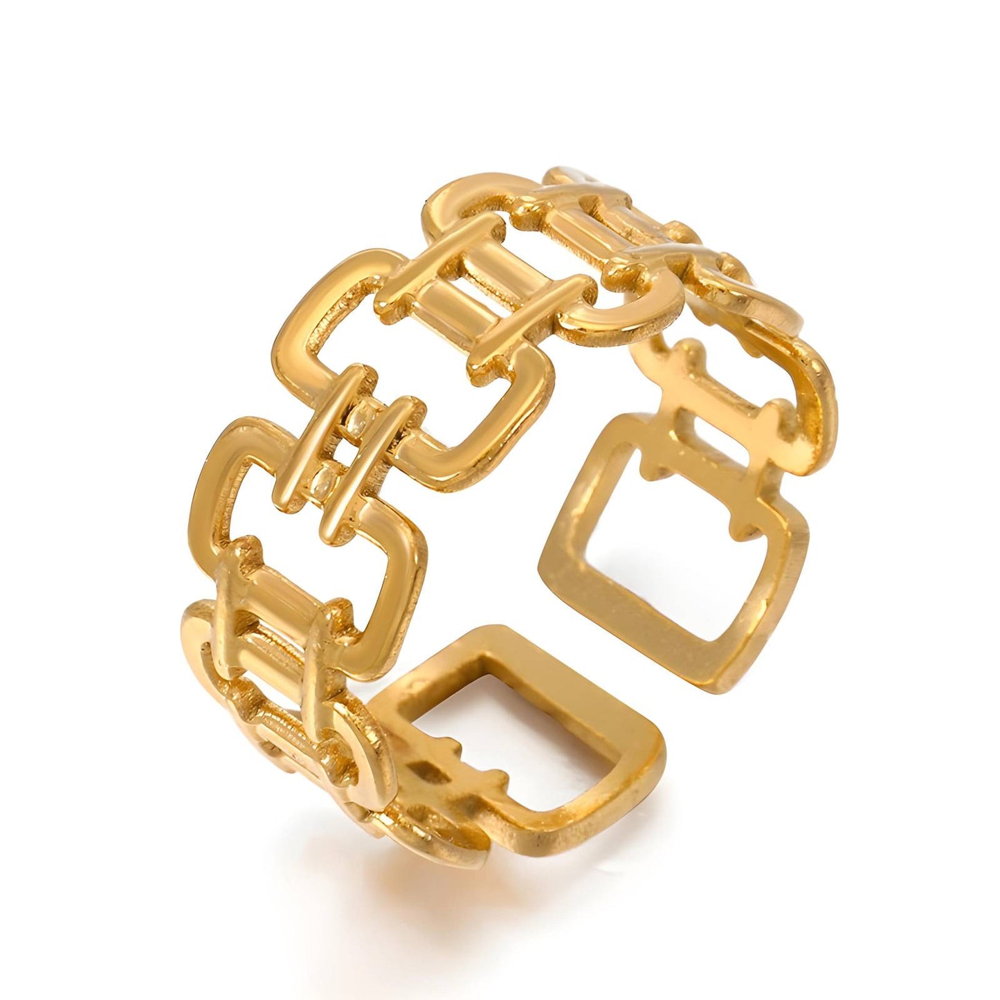 Ring, 18K Gold Plated Steel