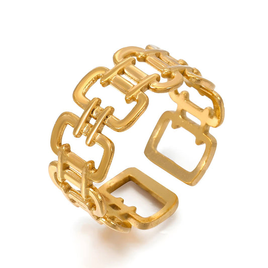 Ring, 18K Gold Plated Steel