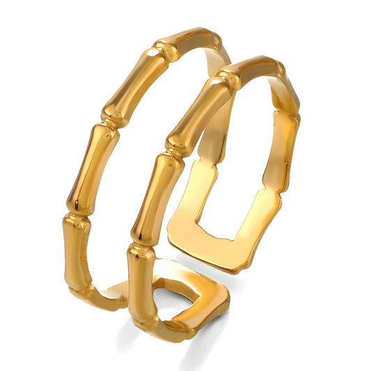 Ring, 18K Gold Plated Steel