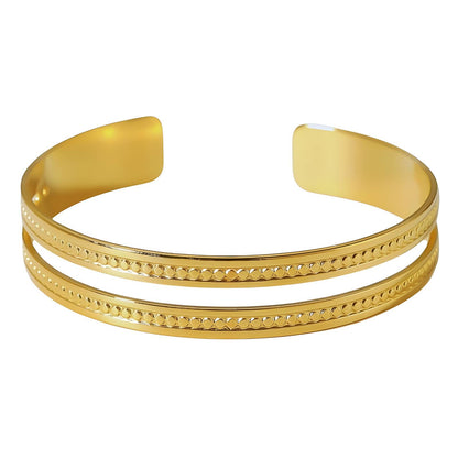Bracelet, 18K Gold Plated Steel