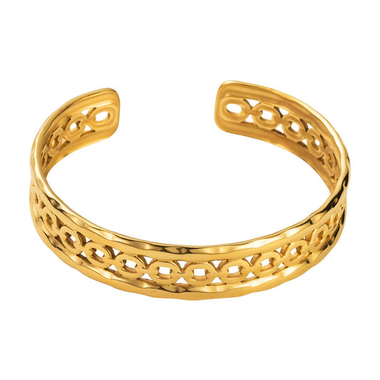 Bracelet, 18K Gold Plated Steel