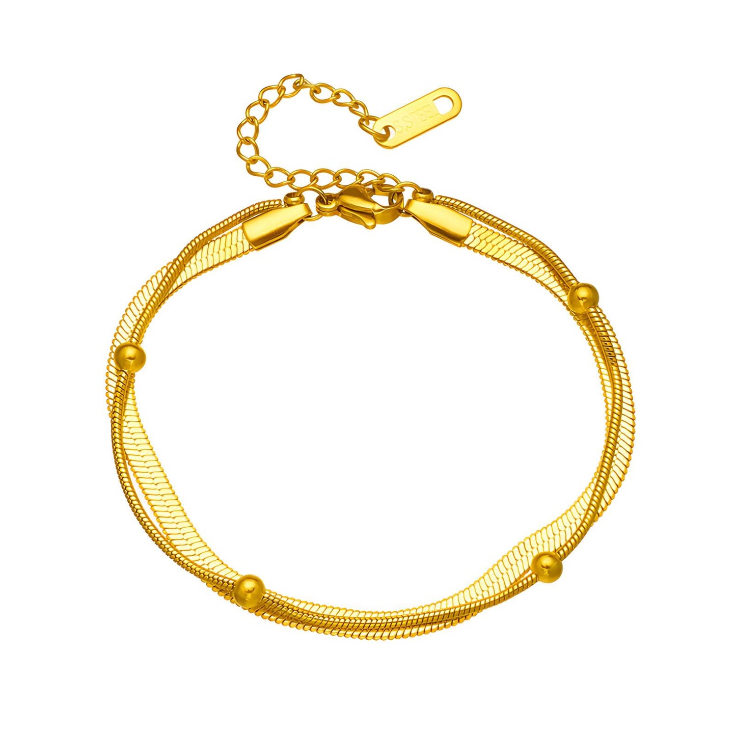 Bracelet, 18K Gold Plated Steel
