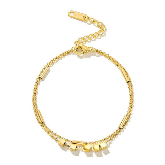 Bracelet, 18K Gold Plated Steel
