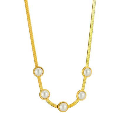 Necklace, 18K Gold Plated Steel