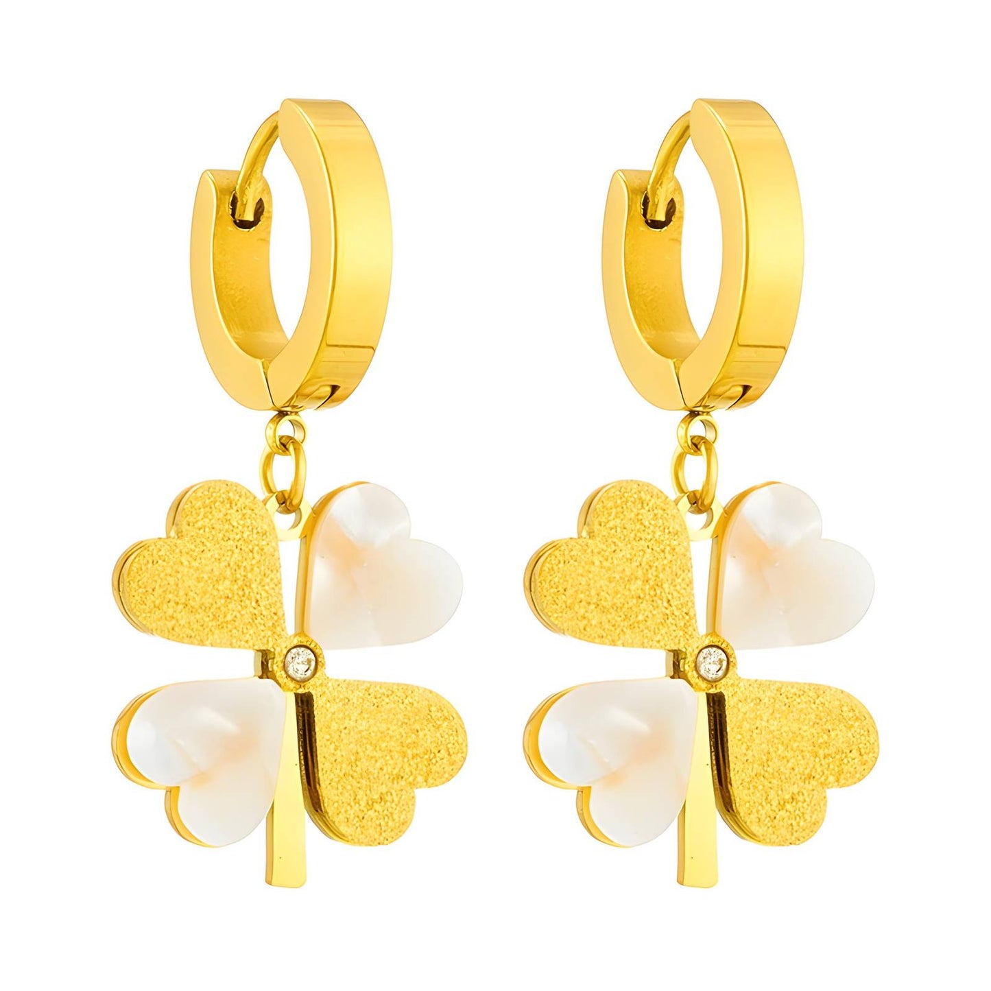 Earrings, 18K Gold Plated Steel