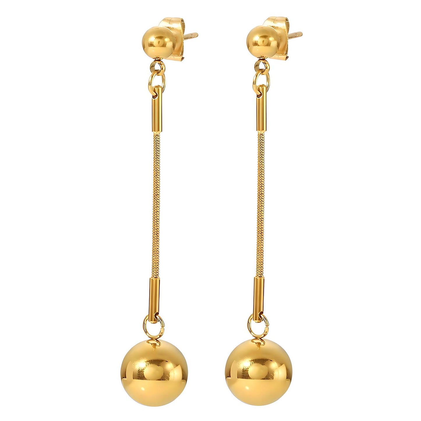 Earrings, 18K Gold Plated Steel