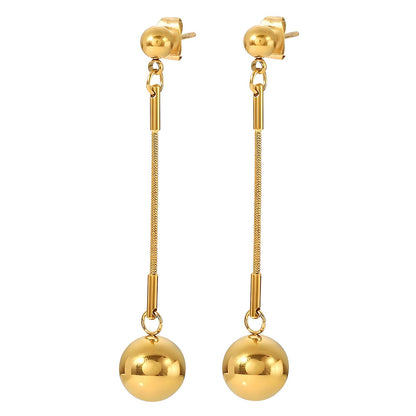 Earrings, 18K Gold Plated Steel