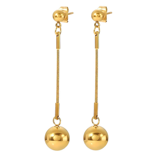Earrings, 18K Gold Plated Steel