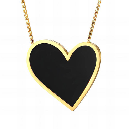 Heart Necklace, 18K Gold Plated Steel
