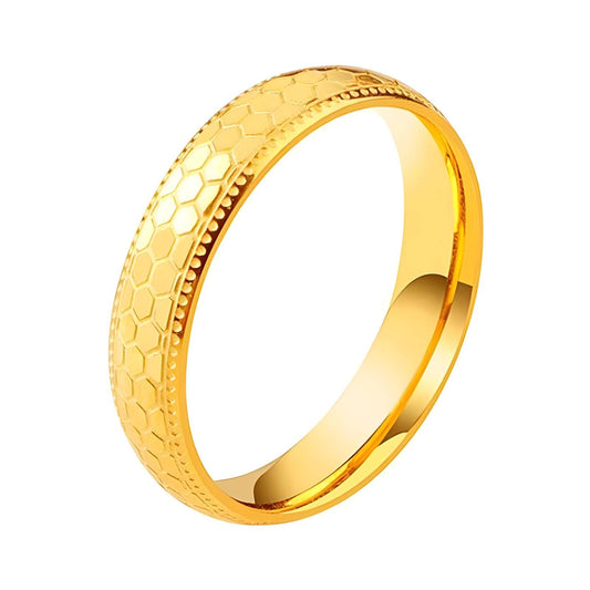 Ring, 18K Gold Plated Steel