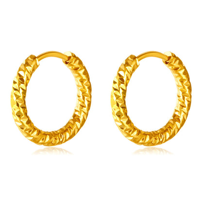 Earrings, 18K Gold Plated Steel