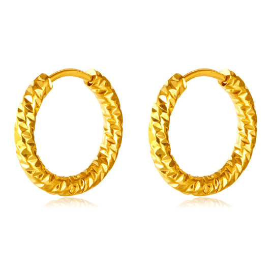 Earrings, 18K Gold Plated Steel