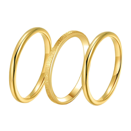 Ring, 18K Gold Plated Steel