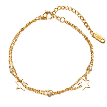 Stars Bracelet, 18K Gold Plated Steel
