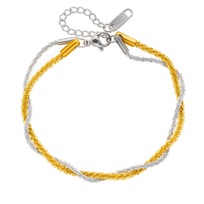 Bracelet, 18K Gold Plated Steel