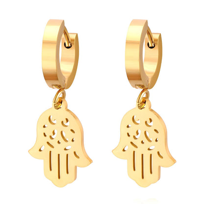 Earrings, 18K Gold Plated Steel