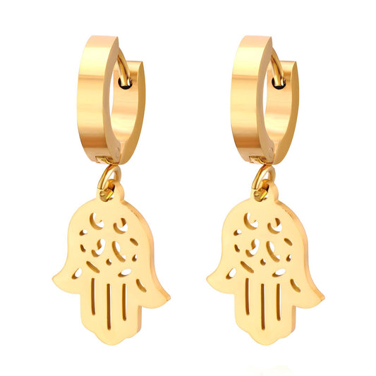Earrings, 18K Gold Plated Steel